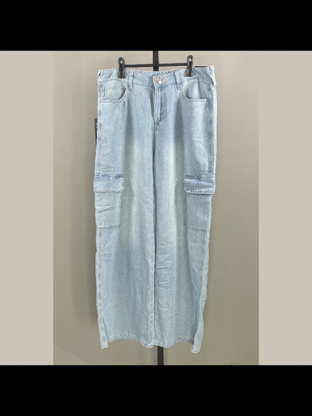 NEW True Religion Jeans Womens 30 blue denim Bobbi wide leg cargo street casual